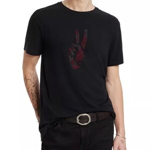 John Varvatos Black Tee with Red Graphic